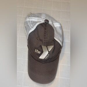 The YMCA gray white mesh cap hat adjustable Velcro